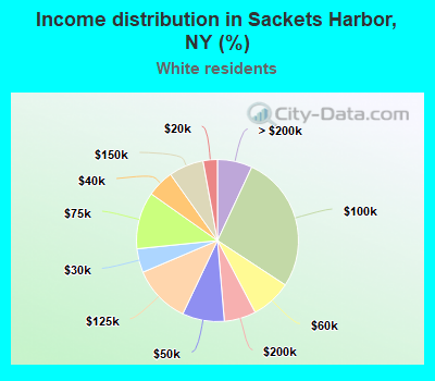 Income distribution in Sackets Harbor, NY (%)