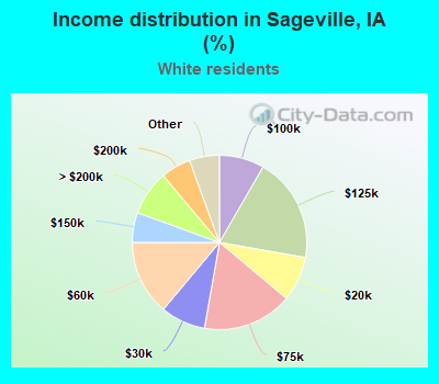 Income distribution in Sageville, IA (%)