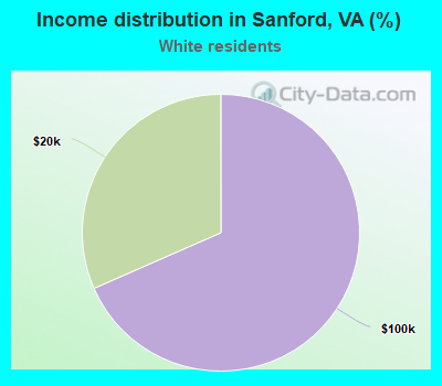 Income distribution in Sanford, VA (%)