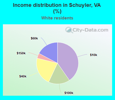 Income distribution in Schuyler, VA (%)