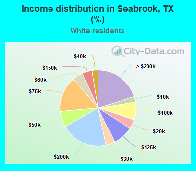Income distribution in Seabrook, TX (%)