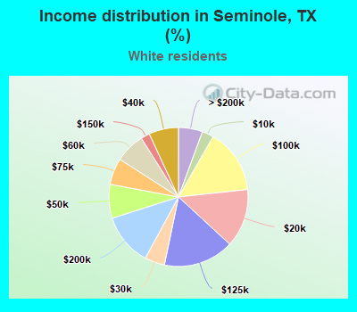 Income distribution in Seminole, TX (%)