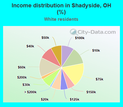 Income distribution in Shadyside, OH (%)