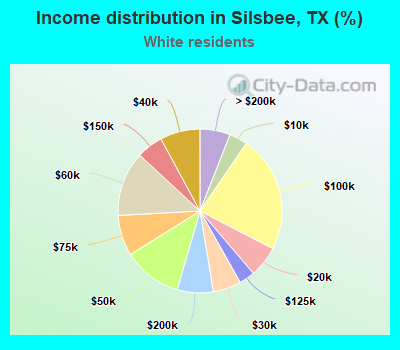 Income distribution in Silsbee, TX (%)