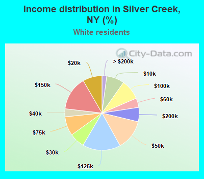 Income distribution in Silver Creek, NY (%)
