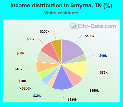 Income distribution in Smyrna, TN (%)