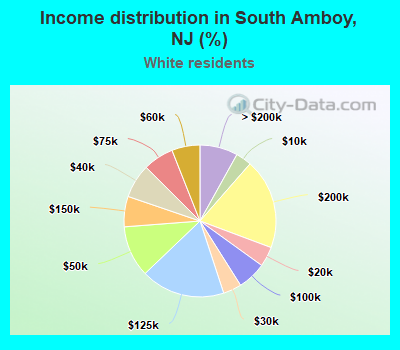 Income distribution in South Amboy, NJ (%)
