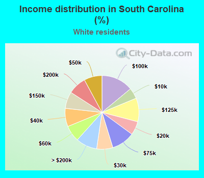 Income distribution in South Carolina (%)