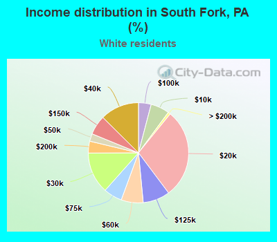 Income distribution in South Fork, PA (%)