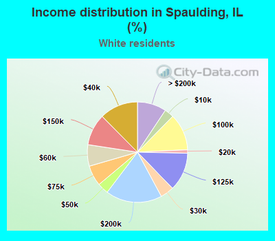 Income distribution in Spaulding, IL (%)