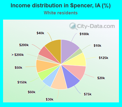 Income distribution in Spencer, IA (%)