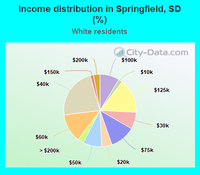 Income distribution in Springfield, SD (%)