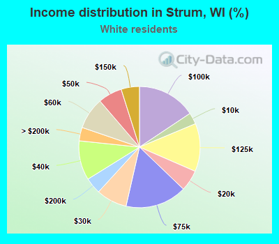 Income distribution in Strum, WI (%)