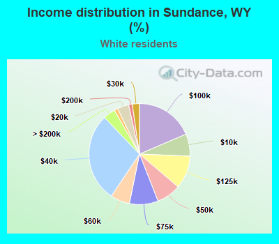 Income distribution in Sundance, WY (%)