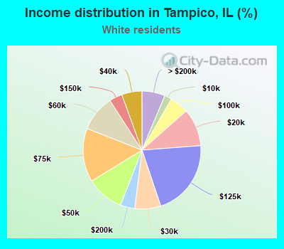 Income distribution in Tampico, IL (%)