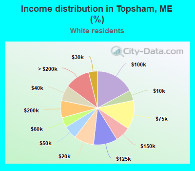 Income distribution in Topsham, ME (%)