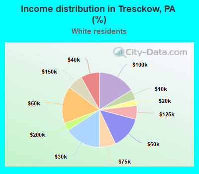 Income distribution in Tresckow, PA (%)
