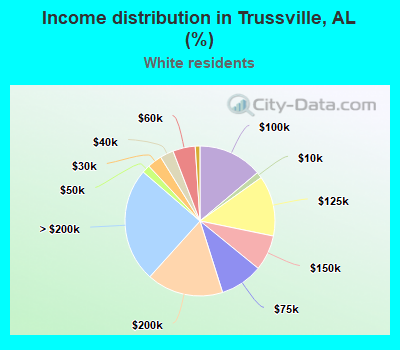 Income distribution in Trussville, AL (%)