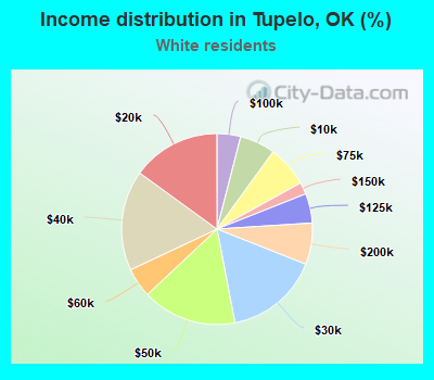 Income distribution in Tupelo, OK (%)