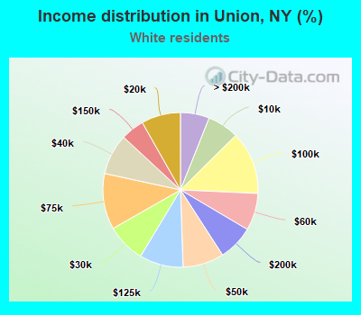 Income distribution in Union, NY (%)