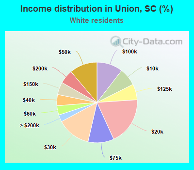 Income distribution in Union, SC (%)