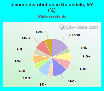 Income distribution in Uniondale, NY (%)