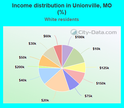 Income distribution in Unionville, MO (%)