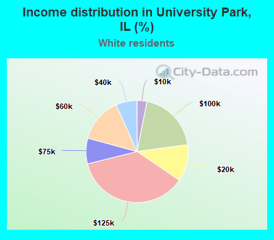 Income distribution in University Park, IL (%)