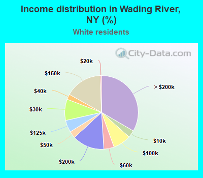 Income distribution in Wading River, NY (%)