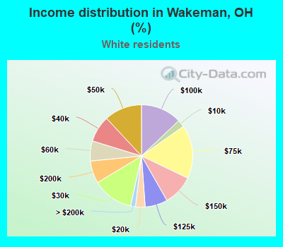Income distribution in Wakeman, OH (%)