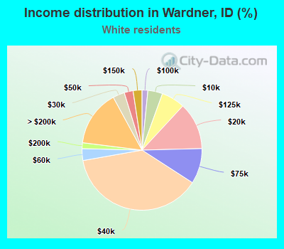 Income distribution in Wardner, ID (%)