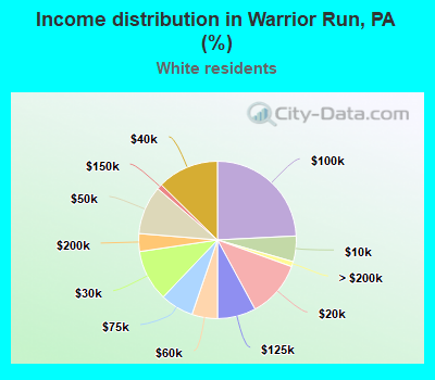 Income distribution in Warrior Run, PA (%)