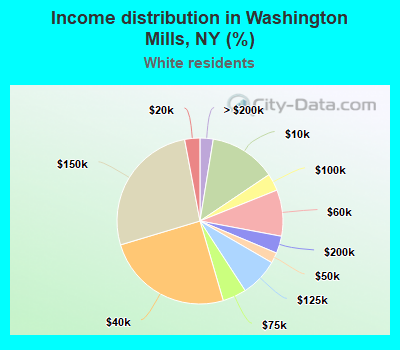 Income distribution in Washington Mills, NY (%)