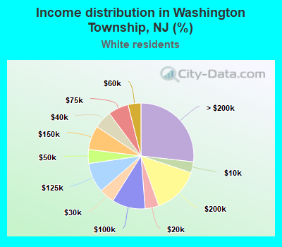 Income distribution in Washington Township, NJ (%)