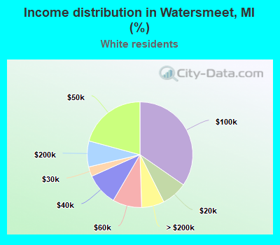 Income distribution in Watersmeet, MI (%)