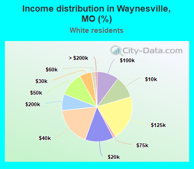 Income distribution in Waynesville, MO (%)