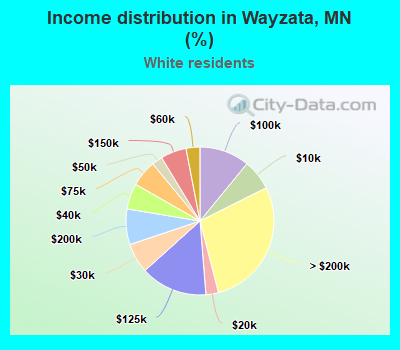 Income distribution in Wayzata, MN (%)