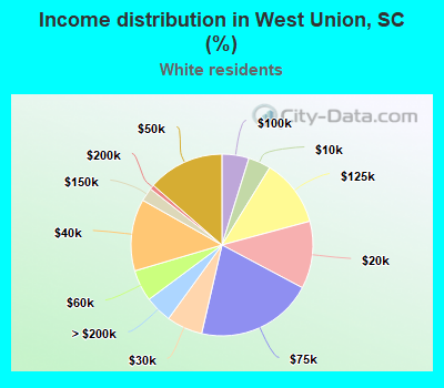 Income distribution in West Union, SC (%)