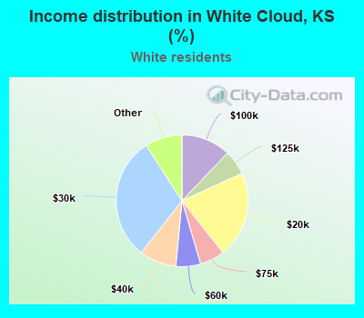 Income distribution in White Cloud, KS (%)