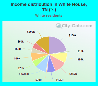 Income distribution in White House, TN (%)