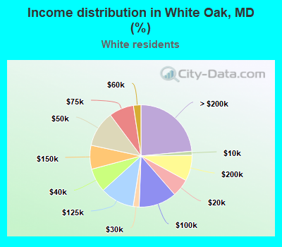 Income distribution in White Oak, MD (%)