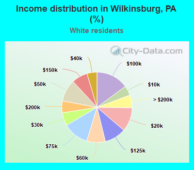 Income distribution in Wilkinsburg, PA (%)