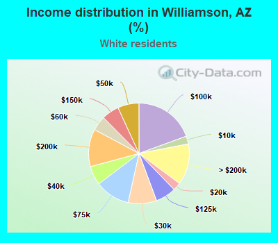 Income distribution in Williamson, AZ (%)