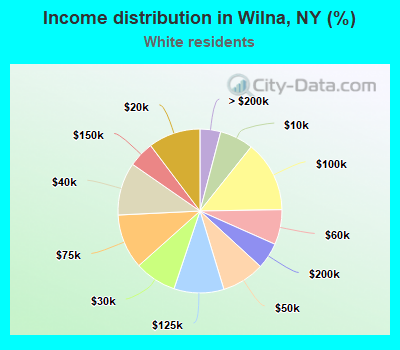 Income distribution in Wilna, NY (%)