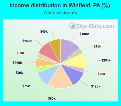 Income distribution in Winfield, PA (%)