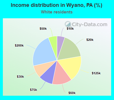 Income distribution in Wyano, PA (%)