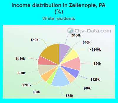 Income distribution in Zelienople, PA (%)