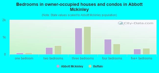 Bedrooms in owner-occupied houses and condos in Abbott Mckinley