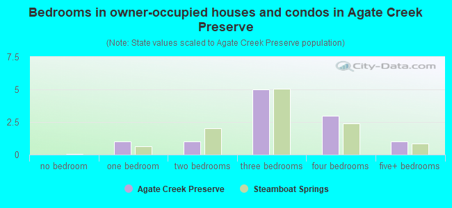 Bedrooms in owner-occupied houses and condos in Agate Creek Preserve