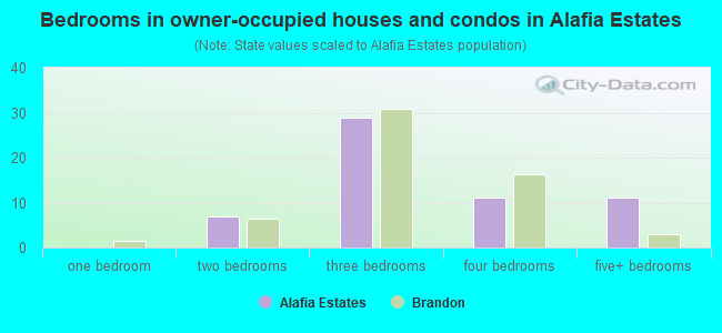 Bedrooms in owner-occupied houses and condos in Alafia Estates